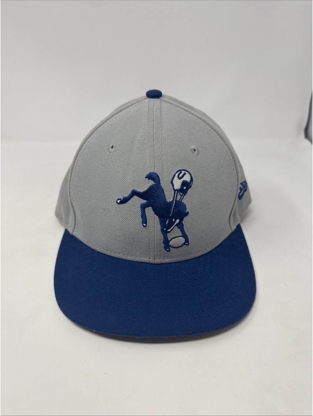 Indianapolis Colts Hat Gray Blue Fitted 6 7/8 New Era 59Fifty Cap NFL